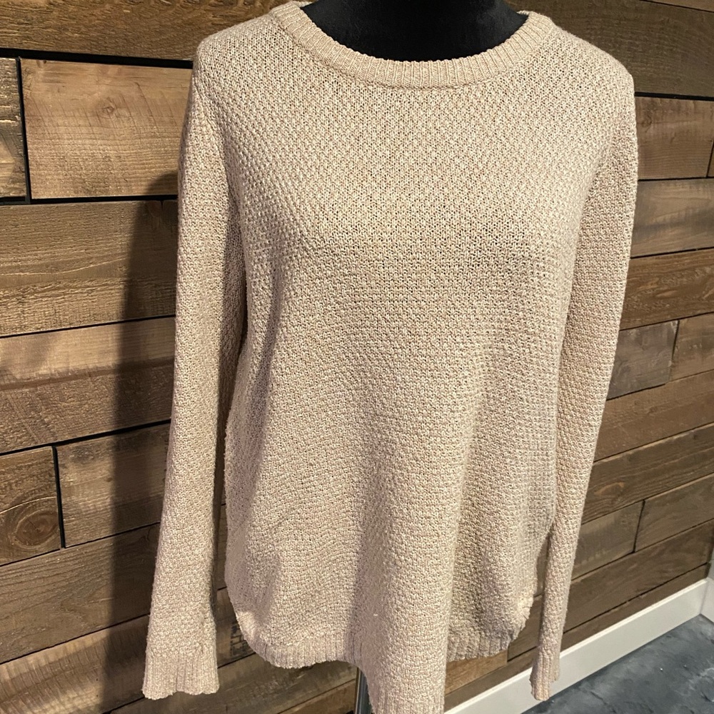 Pink Clover, Oatmeal, Textured Sweater